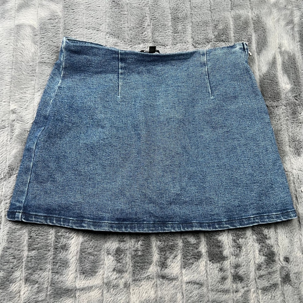 Steve Madden Denim Mini Skirt Medium Wash Side Zip A-Line BP309366 Womens Size S
